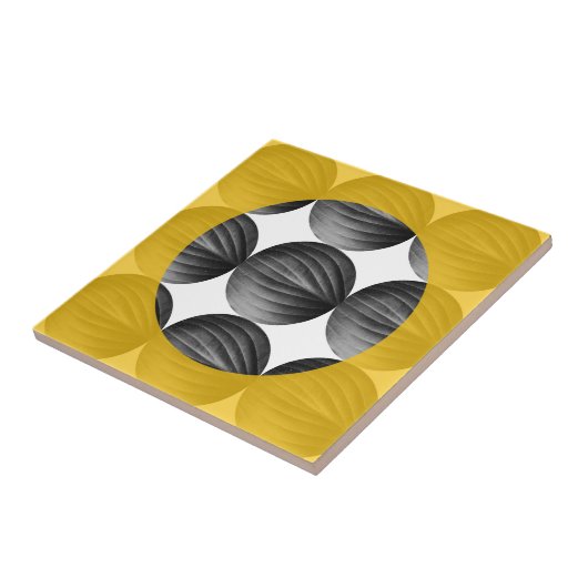 Abstract Mustard Yellow and Grey Fliese (Seite)