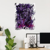 Abstract Mystical Purple Brush Strokes Wall Art    Poster (Heimbüro)