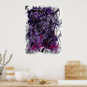 Abstract Mystical Purple Brush Strokes Wall Art    Poster (Küche)