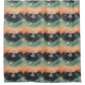 Abstract Nature: Minimalist Lotus & Bird Design Duschvorhang (Vorderseite)