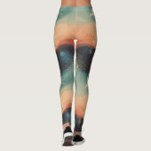 Abstract Nature: Minimalist Lotus & Bird Design Leggings (Rückseite)