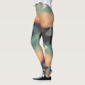Abstract Nature: Minimalist Lotus & Bird Design Leggings (Links)