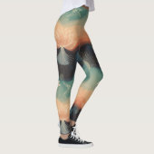 Abstract Nature: Minimalist Lotus & Bird Design Leggings (Rechts)