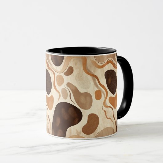 Abstract Nature Motif Mug – Soft Organic Elements Tasse (VorderseiteRechts)