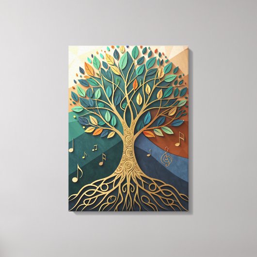 Abstract Nature Symphony Tree of Music Canvas Wall Leinwanddruck (Vorderseite)