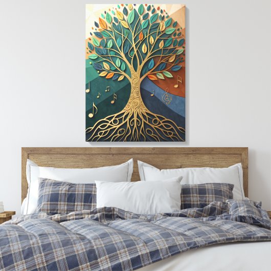 Abstract Nature Symphony Tree of Music Canvas Wall Leinwanddruck (Insitu (Schlafzimmer))