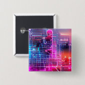 Abstract neon art T-Shirt Button (Vorne & Hinten)