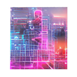 Abstract neon art T-Shirt Notizblock