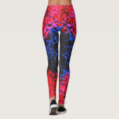 Abstract Neon Cracked Earth Pattern Leggings (Rückseite)