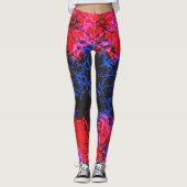 Abstract Neon Cracked Earth Pattern Leggings (Vorderseite)