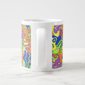 Abstract Neon Doodle Maze Pattern Jumbo-Tasse (Rückseite)