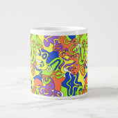 Abstract Neon Doodle Maze Pattern Jumbo-Tasse (Vorderseite)