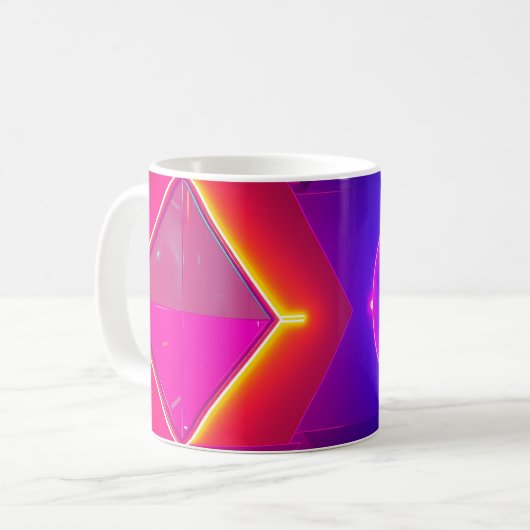 Abstract Neon Geometric Mug-Modern Bold Neon Shape Kaffeetasse (Vorderseite Links)