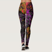 Abstract Neon Military Camouflage Chaos Leggings (Rückseite)