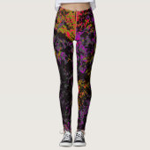 Abstract Neon Military Camouflage Chaos Leggings (Vorderseite)