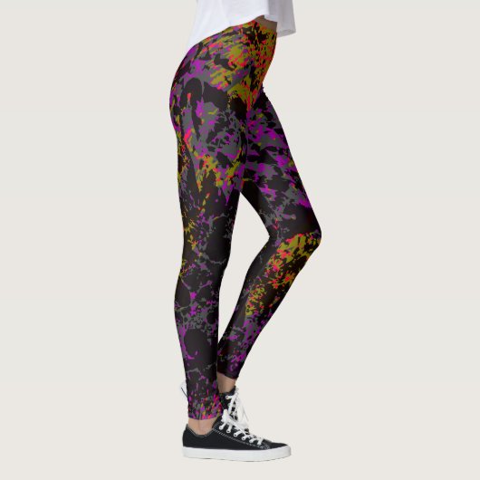 Abstract Neon Military Camouflage Chaos Leggings (Rechts)