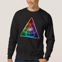 Abstract Neon Rainbow Triangle Geometric Prism Art Sweatshirt