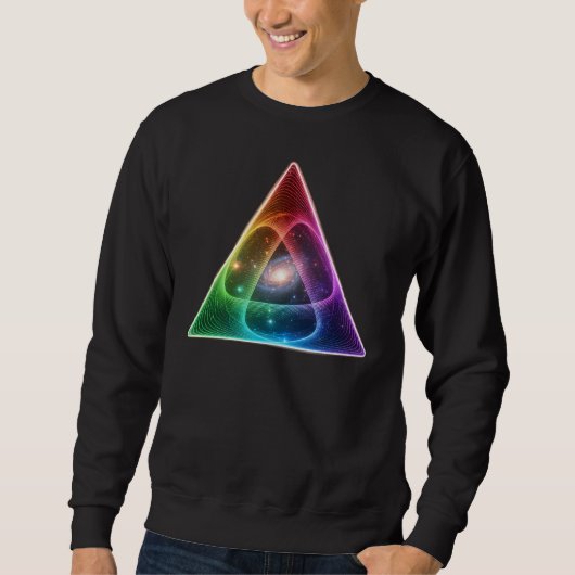 Abstract Neon Rainbow Triangle Geometric Prism Art Sweatshirt (Vorderseite)