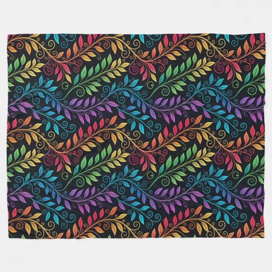 Abstract Neon Swirl Pattern  Fleecedecke (Vorderseite (Horizontal))