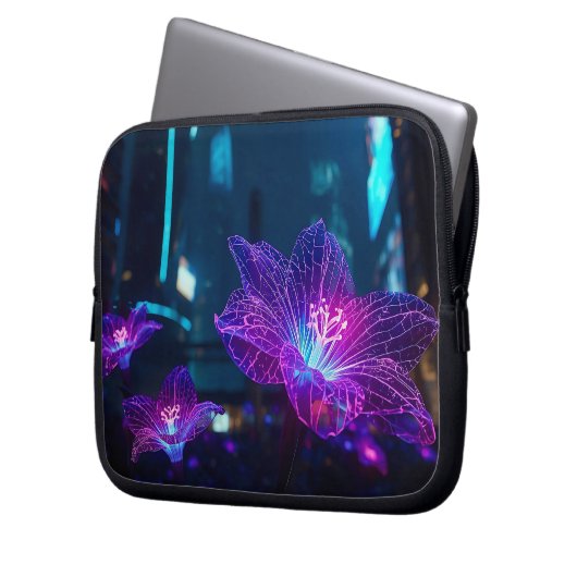 Abstract Neon Veins 10' Laptopschutzhülle (Vorderseite Links)
