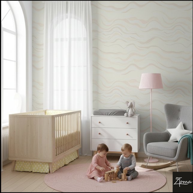 Abstract Neutral Beige Wavy Seamless Pattern Tapete (Von Creator hochgeladen)