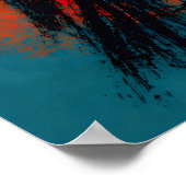 Abstract Nightingale in Color Fields Expressionist Poster (Ecke)