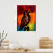 Abstract Nightingale in Color Fields Expressionist Poster (Küche)