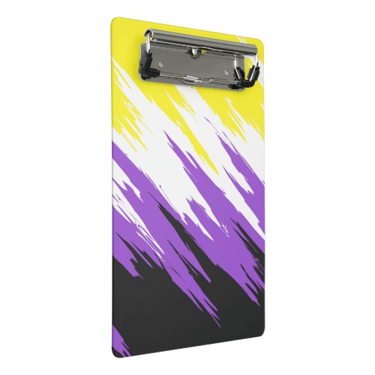 Abstract Nonbinary Pride Flag Mini Klemmbrett (Schrägansicht)