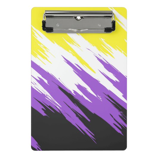 Abstract Nonbinary Pride Flag Mini Klemmbrett (Vorderseite)