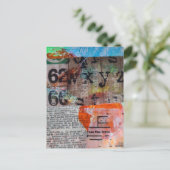 Abstract Numbers Letters Grunge collage Postkarte (Stehend Vorderseite)