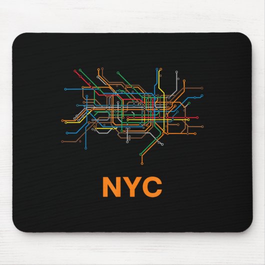 Abstract Nyc Subway Lines Minimalist New York Desi Mousepad (Vorne)