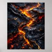 Abstract Obsidian Lava Flow Fire Art Poster (Vorne)