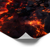 Abstract Obsidian Lava Flow Fire Art Poster (Ecke)