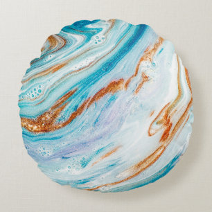 Abstract ocean- ART. Natural Luxury. Style incorpo Rundes Kissen