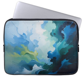Abstract Ocean Breeze – Fluid Blue & Green Art Laptopschutzhülle