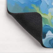 Abstract Ocean Breeze – Fluid Blue & Green Art Mousepad (Ecke)