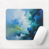 Abstract Ocean Breeze – Fluid Blue & Green Art Mousepad (Mit Mouse)