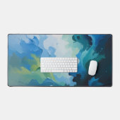 Abstract Ocean Breeze – Fluid Blue & Green Art Schreibtischunterlage (Tastatur & Maus)