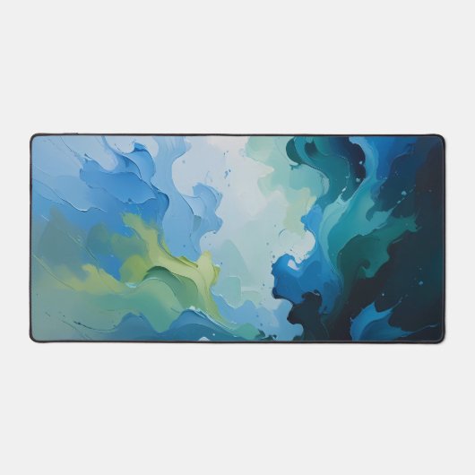 Abstract Ocean Breeze – Fluid Blue & Green Art Schreibtischunterlage (Vorderseite)