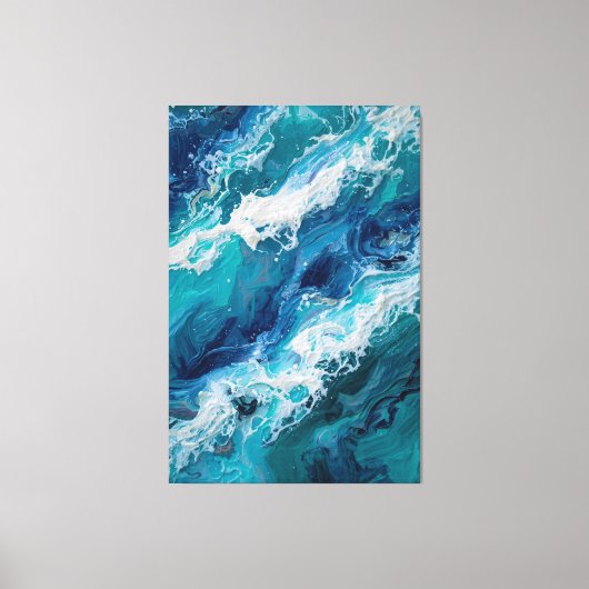 Abstract Ocean Wave Texture Canvas Print Leinwanddruck (Vorderseite)