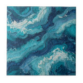 Abstract Ocean Wave Texture Ceramic Tile Fliese (Vorderseite)