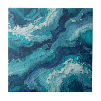 Abstract Ocean Wave Texture Ceramic Tile Fliese