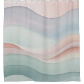 Abstract Ocean Waves Pastel colors Duschvorhang (Vorderseite)