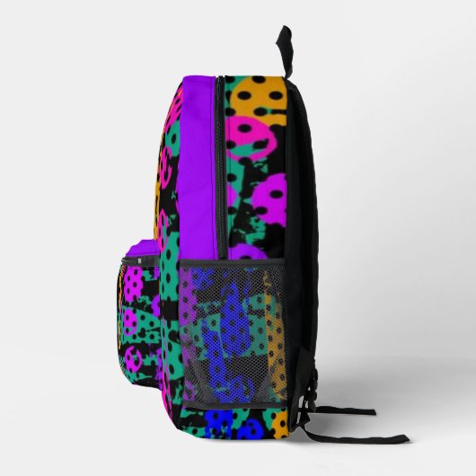 Abstract oil painted geometric Graffiti Explosion  Bedruckter Rucksack (Rechts)