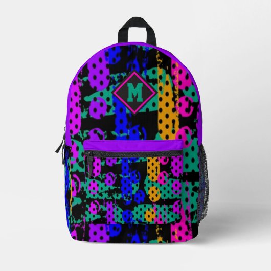 Abstract oil painted geometric Graffiti Explosion  Bedruckter Rucksack (Vorderseite)
