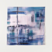 Abstract oil painting on canvas, hand drawn artwor wandteppich (Vorderseite (Horizontal))