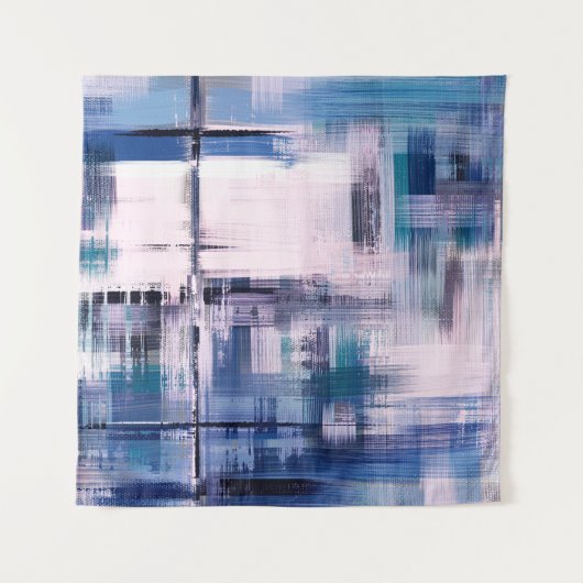 Abstract oil painting on canvas, hand drawn artwor wandteppich (Vorderseite (Horizontal))