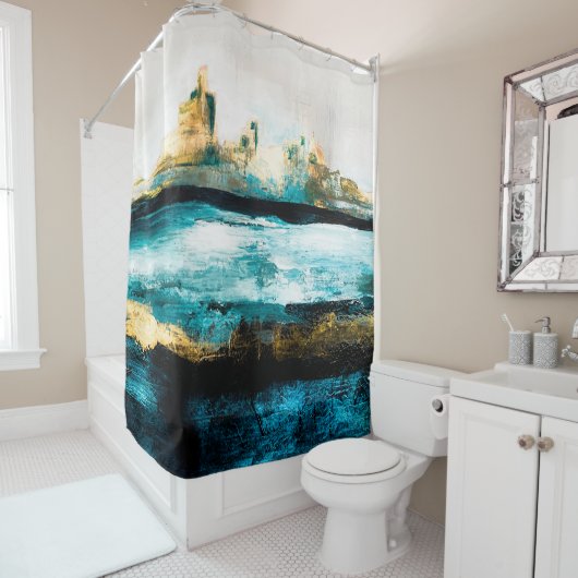 Abstract oil texture background. Paint on canvas. Duschvorhang (Beispiel)