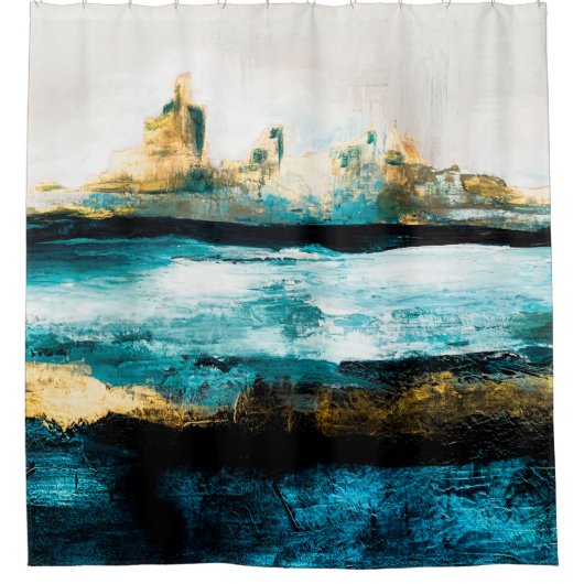 Abstract oil texture background. Paint on canvas. Duschvorhang (Vorderseite)