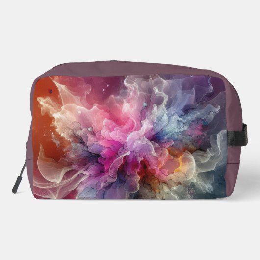 Abstract Old Rose Floral Cloud Landscape Waschbeutel (Rückseite)